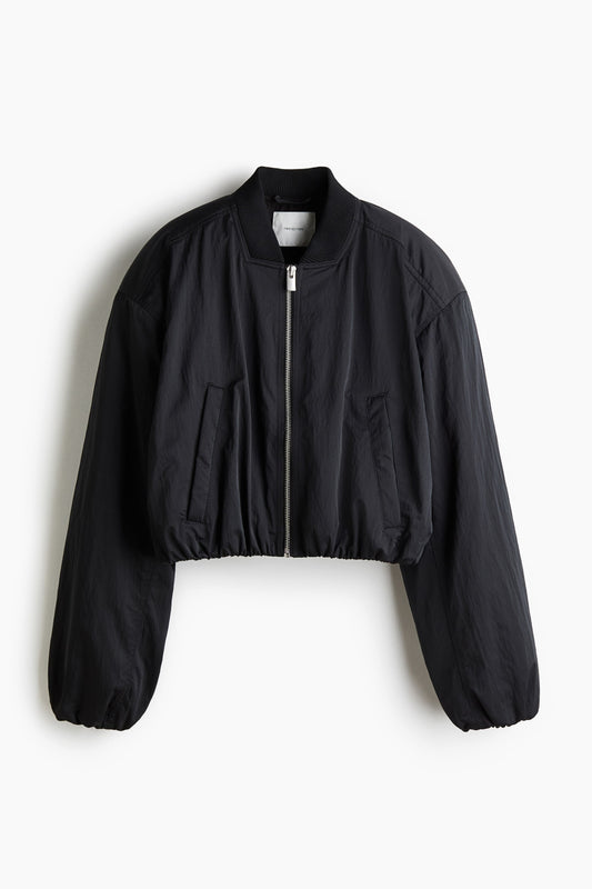 Shoulder-pad bomber jacket