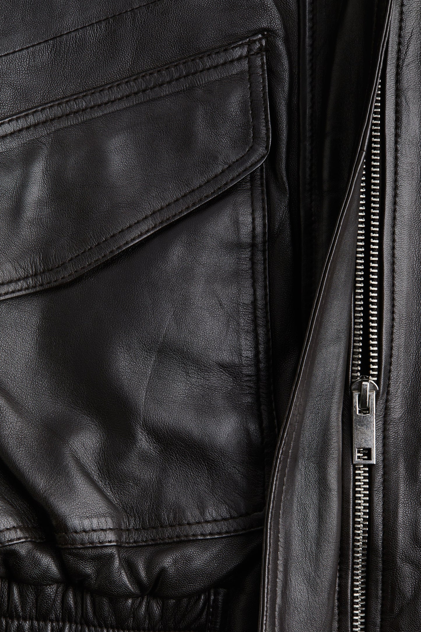 Oversized leather jacket
