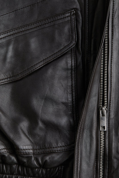 Oversized leather jacket