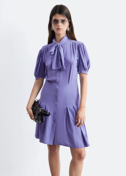 Bow-Neck Mini Dress