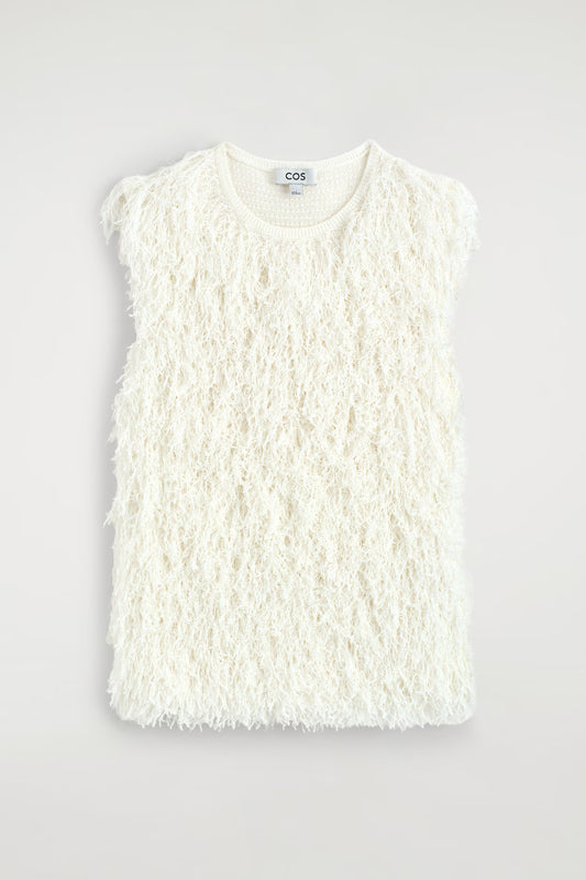 Fringed knitted top