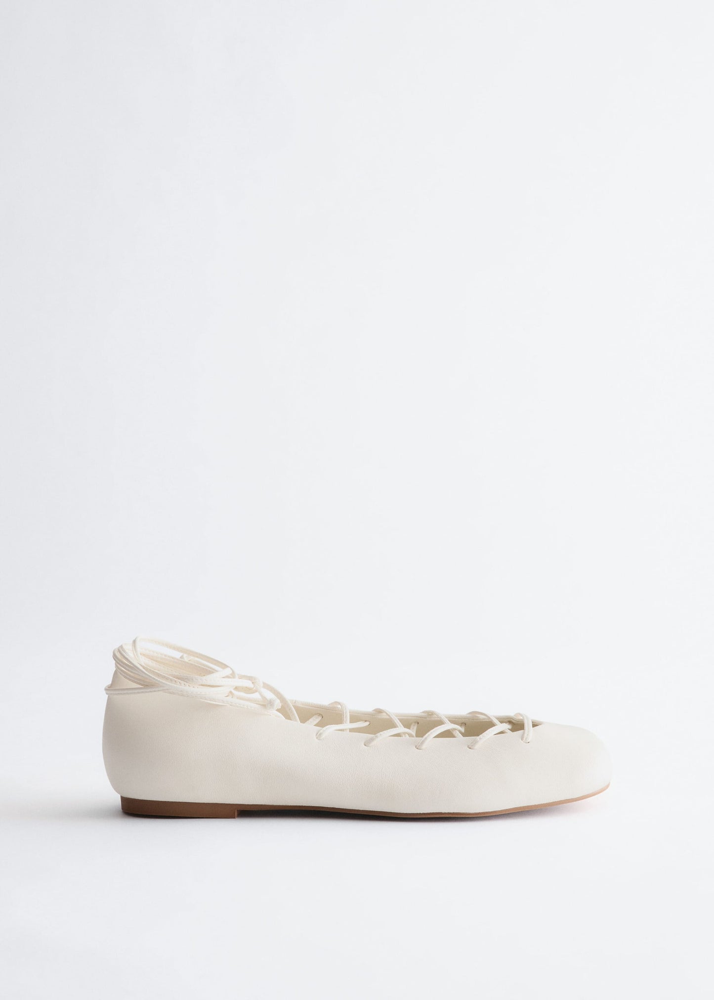 Lace-Up Leather Ballerinas