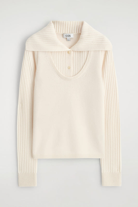Layered merino wool jumper