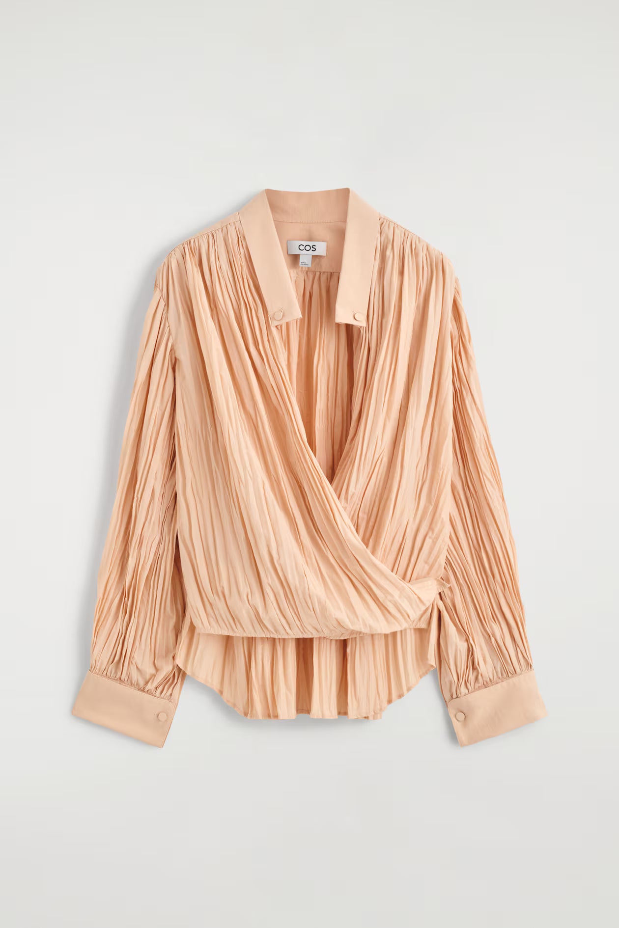 Crinkled Wrap-Over Blouse