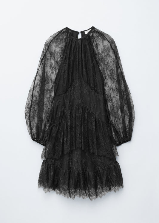 Lace Frill Mini Dress