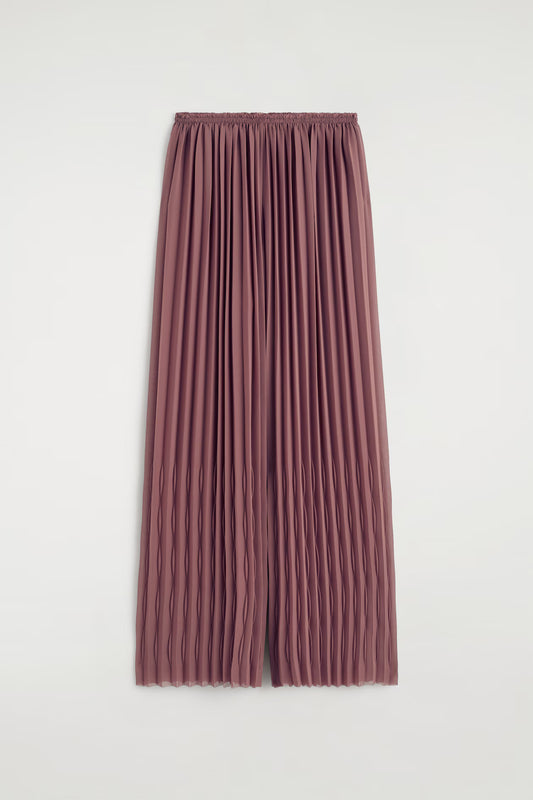 Pleated georgette trousers