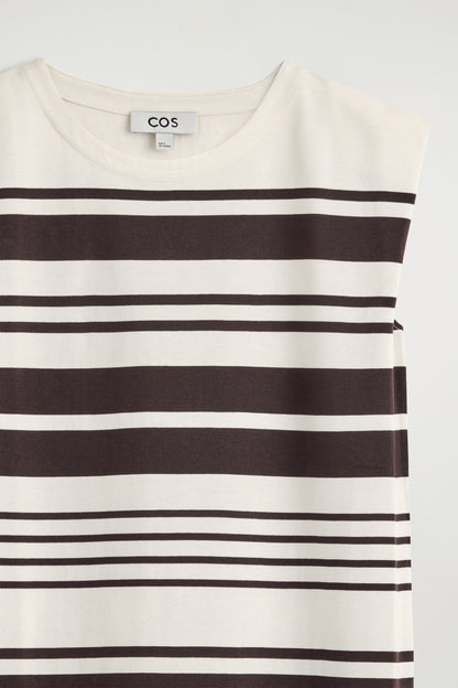 Folded-Shoulder Cotton-Jersey Midi Dress
