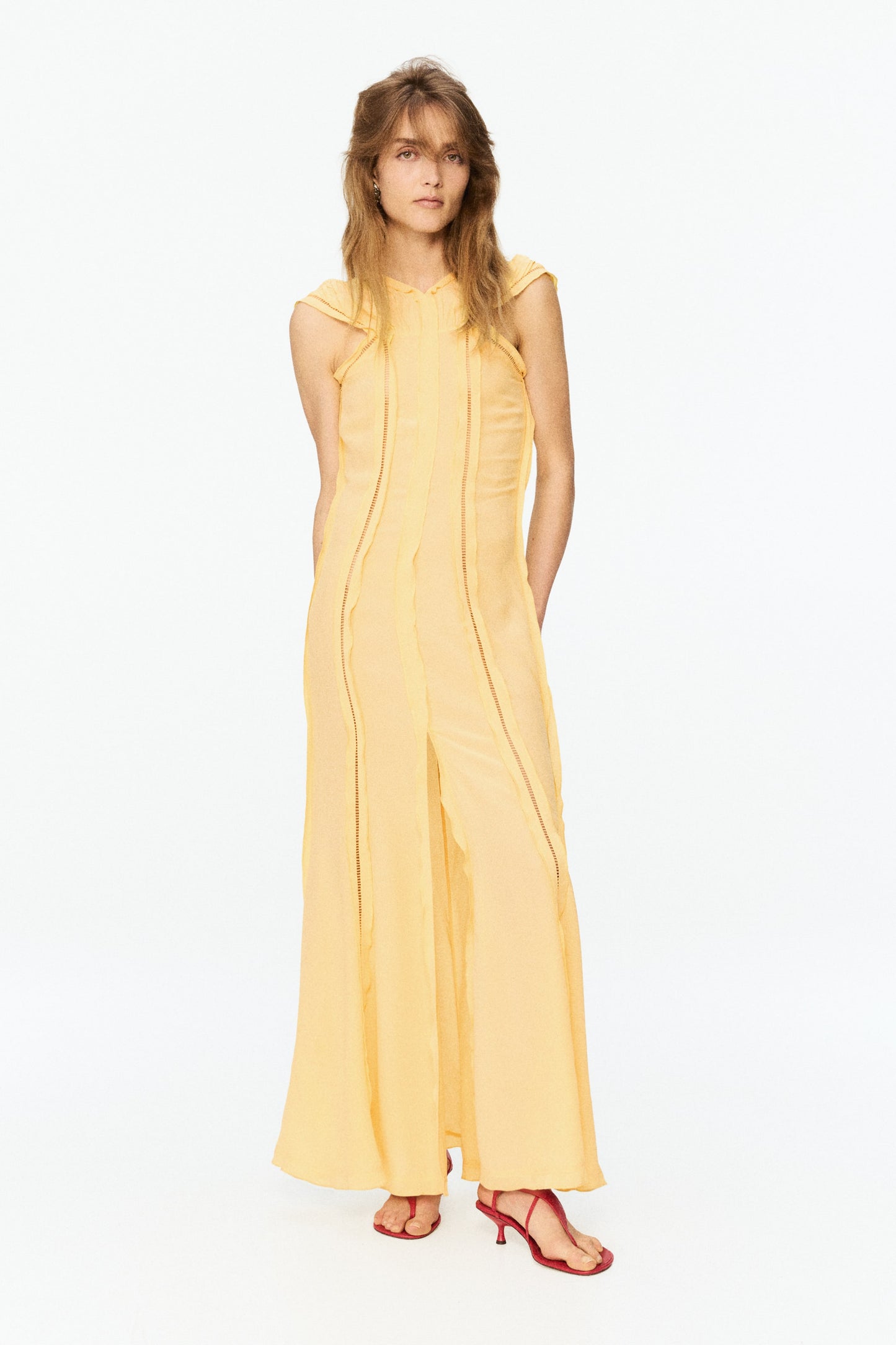 Ruffled open-back dress