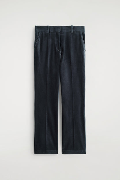 Velvet Straight-Leg Trousers