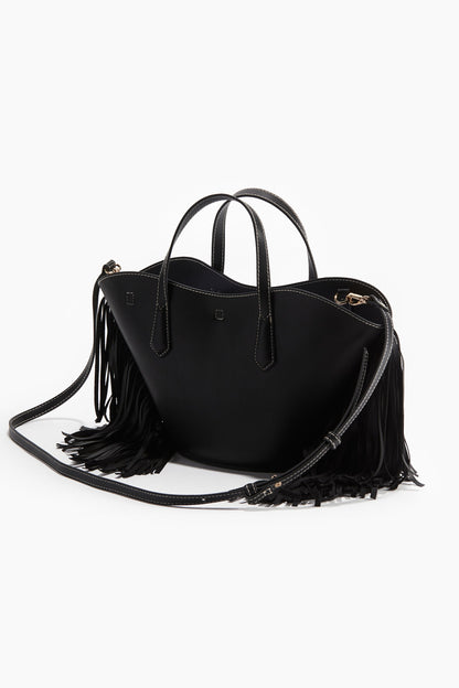Fringe-trimmed crossbody bag