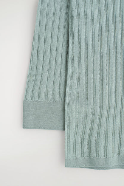Sheer Ribbed-Knit Top