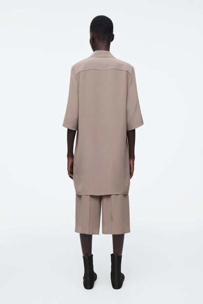 Longline silk shirt