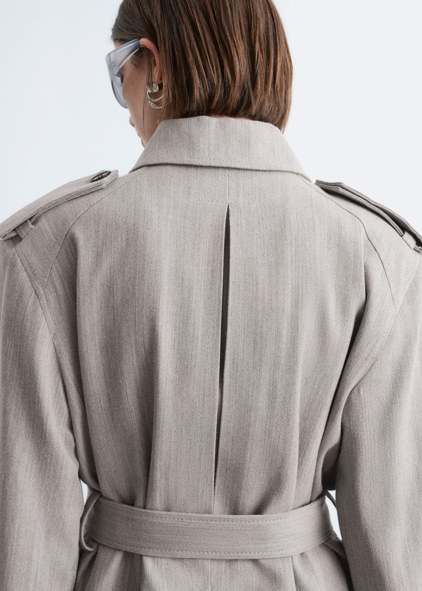 Wool Tie-Belt Trench Coat