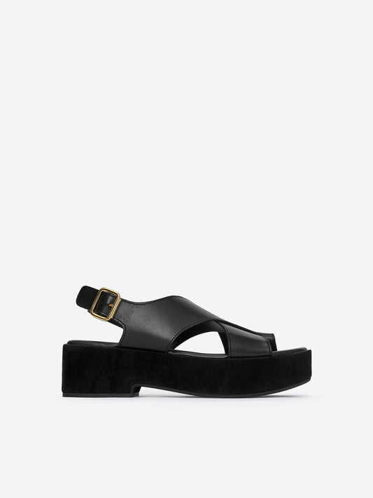 Leather Wedge Sandals