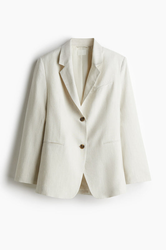 Linen-blend blazer