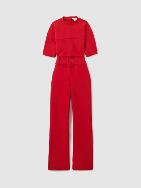 Wide Leg Belted Jumpsuit