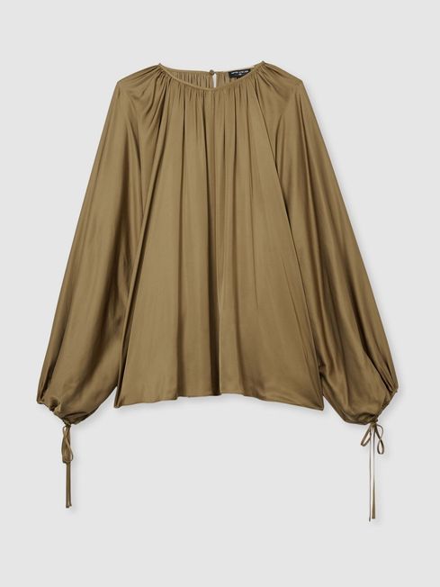 Atelier Gathered Satin Top