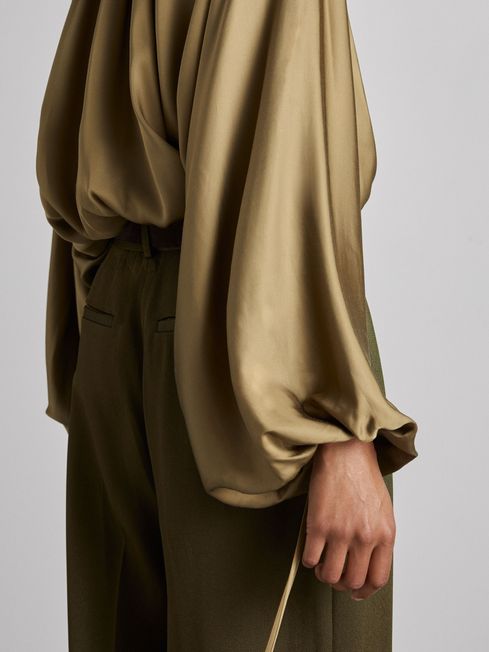 Atelier Gathered Satin Top