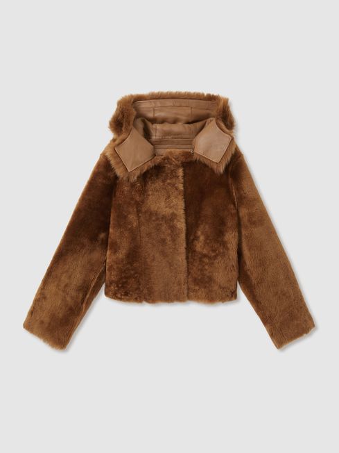 Shearling Removable Hood Jacket