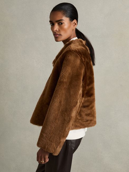 Shearling Removable Hood Jacket