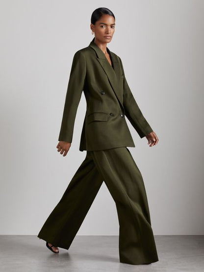 Atelier Pleated-Crepe Suit Trousers