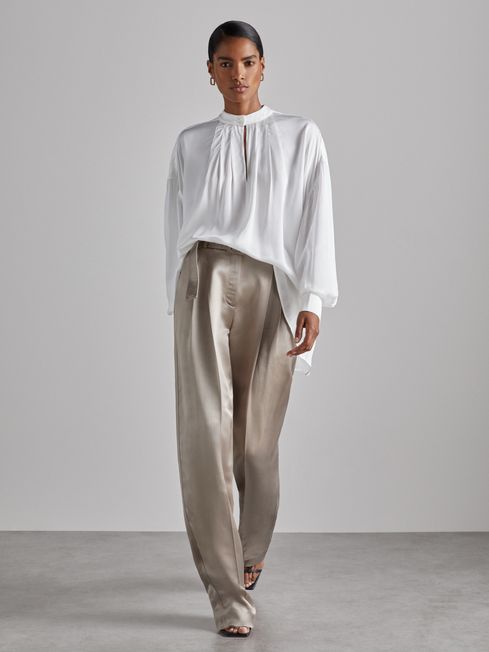 Atelier Belted Satin Trousers