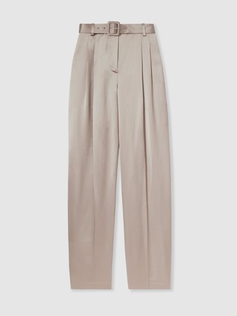 Atelier Belted Satin Trousers