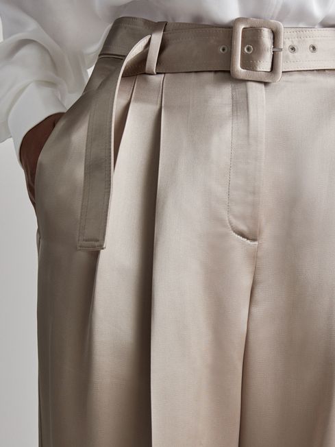 Atelier Belted Satin Trousers