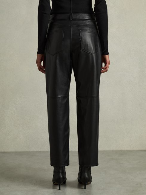 Leather Slim-Leg Trousers