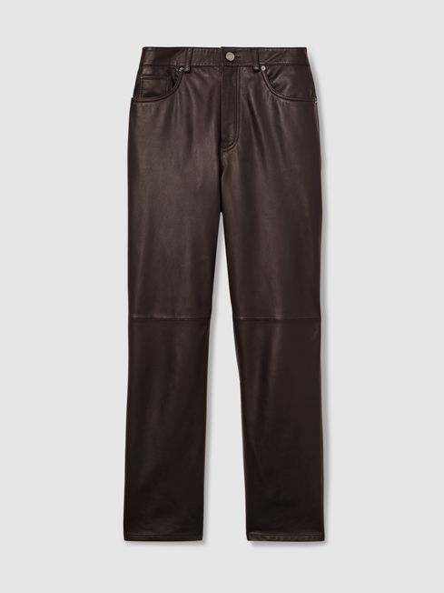 Leather Slim-Leg Trousers