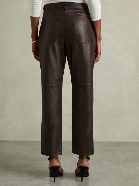 Leather Slim-Leg Trousers