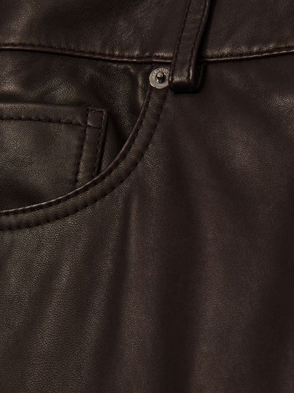 Leather Slim-Leg Trousers