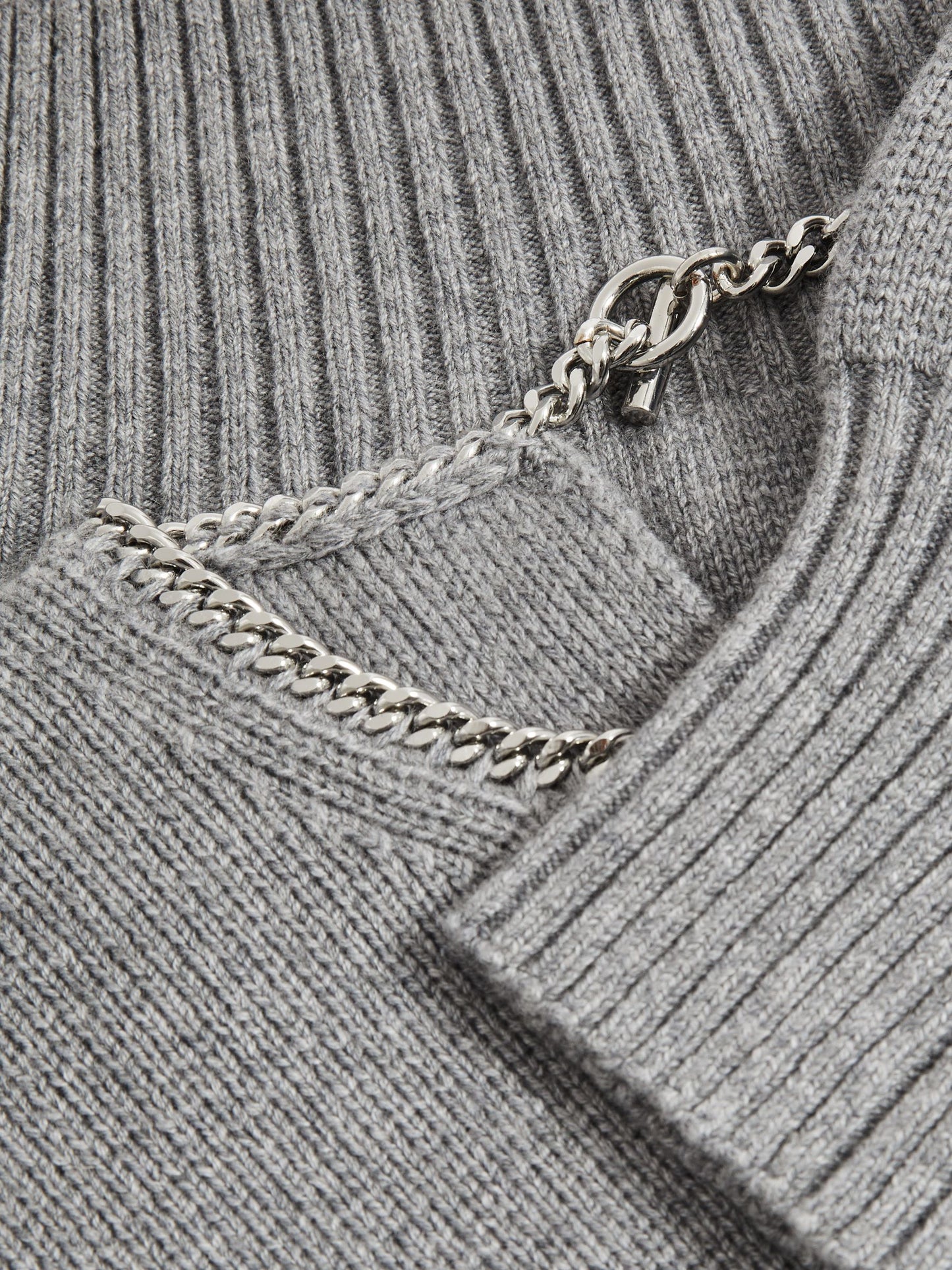 Reiss Chain-Necklace Jumper With Cashmere in Grey