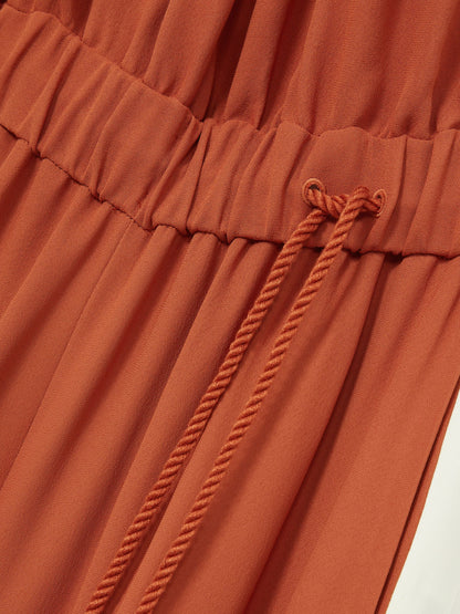 Colour-Block Rope-Cord Jumpsuit in