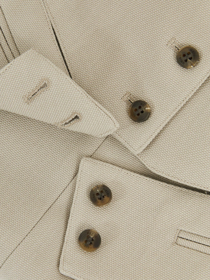 Wool-Blend Textured Waistcoat in Neutral