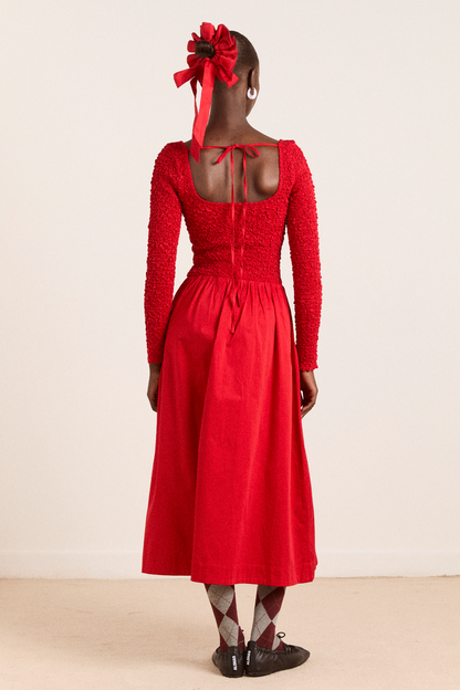 Malinda Is Smocked Midi Dress