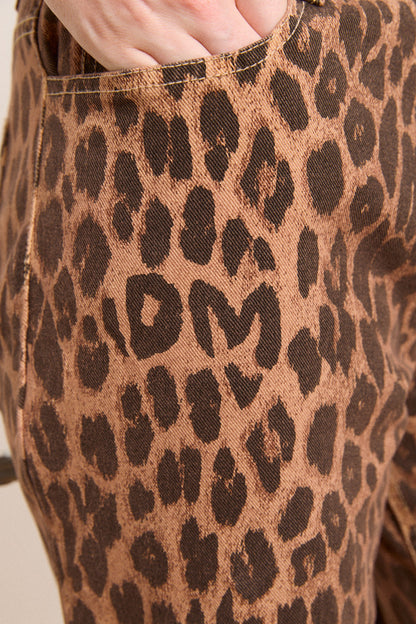 Kenny Twill Leopard Trousers