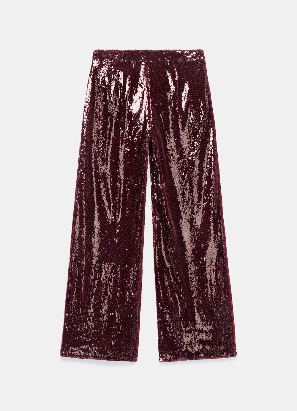 Burgundy Sequin Wide Trousers