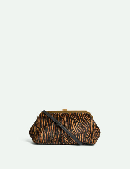 Animal-Print Leather Clutch Bag