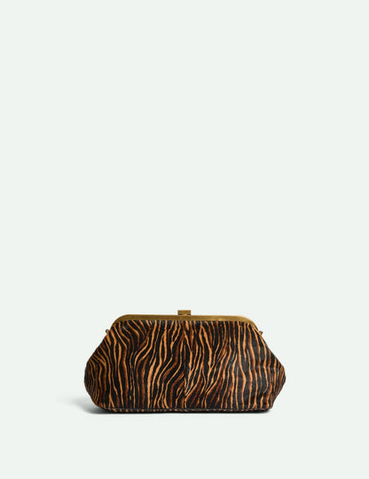 Animal-Print Leather Clutch Bag