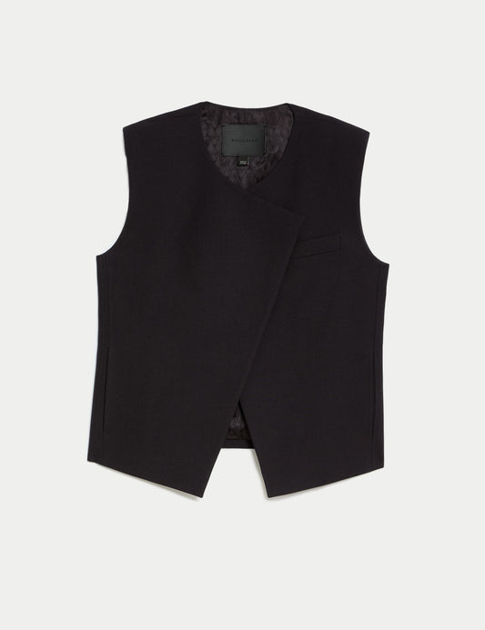 Asymmetric Waistcoat with Wool