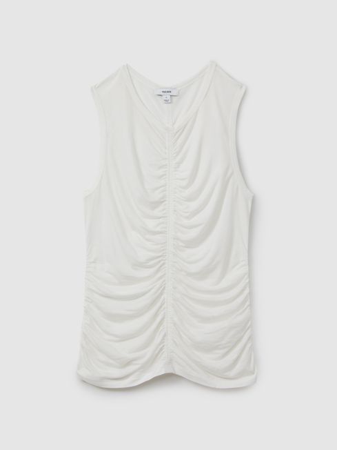 Lyocell-Wool Ruched Vest