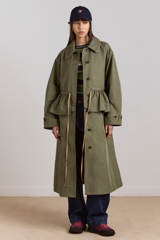 Multi-wear myrtle trench in khaki