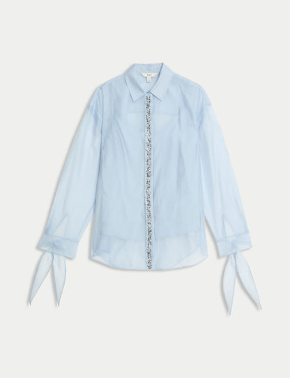 Beaded Tie Detail Shirt
