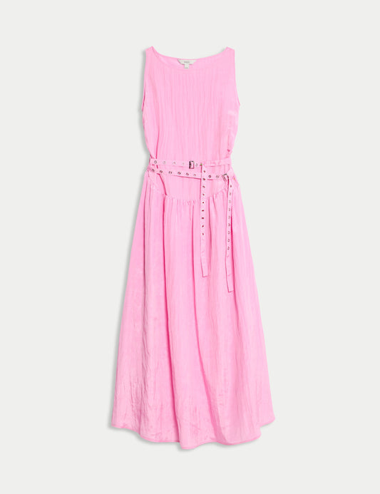 Belted Midaxi Waisted Dress