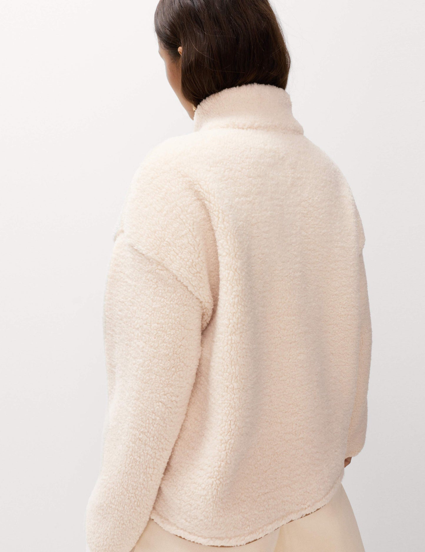 Borg Funnel Neck Half Zip Sweatshirt