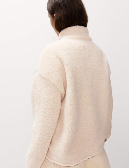 Borg Funnel Neck Half Zip Sweatshirt