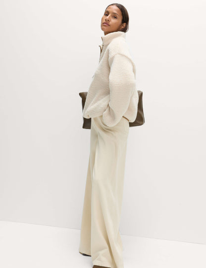 Borg Funnel Neck Half Zip Sweatshirt