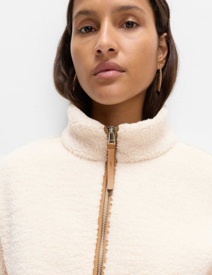 Borg Funnel Neck Half Zip Sweatshirt