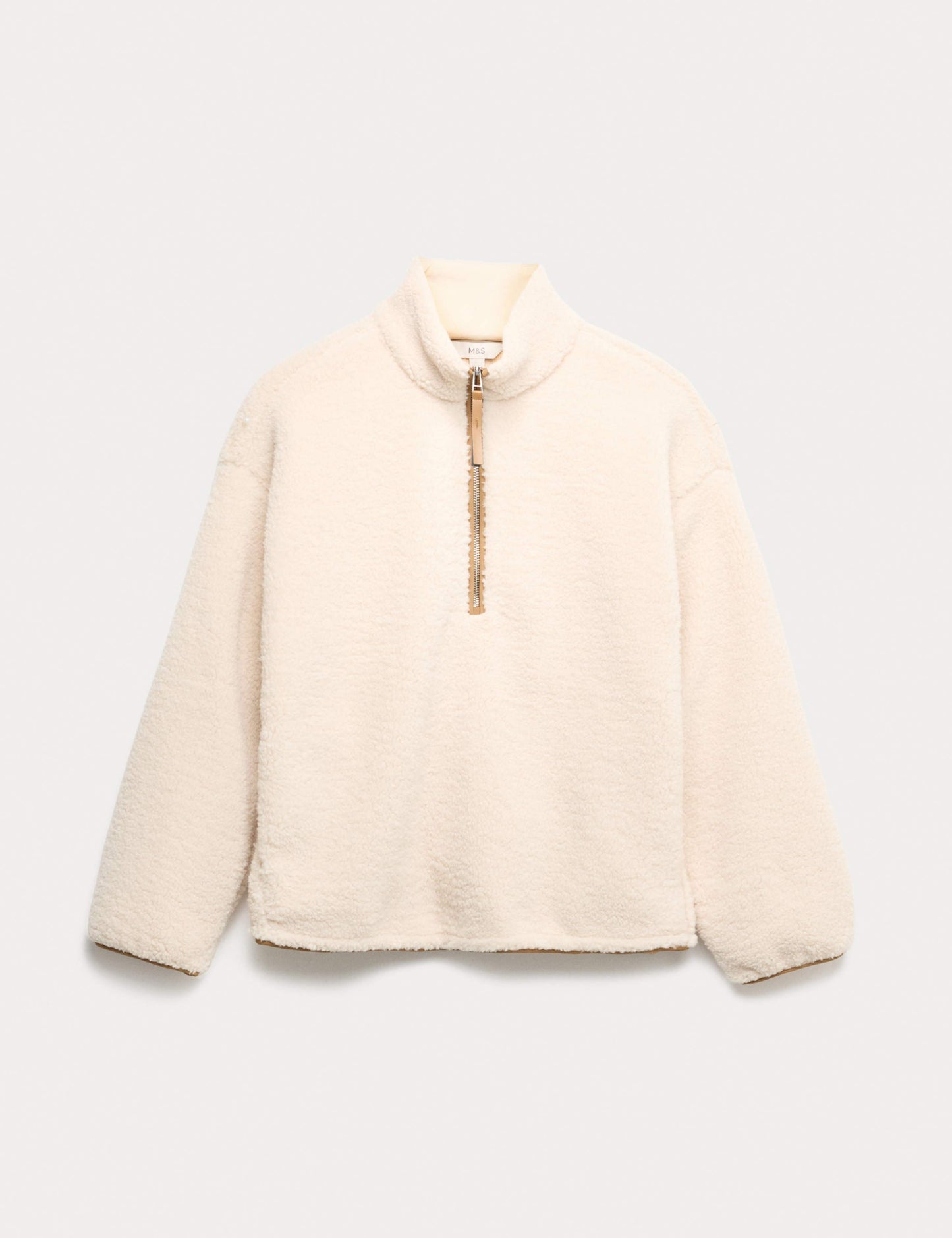 Borg Funnel Neck Half Zip Sweatshirt